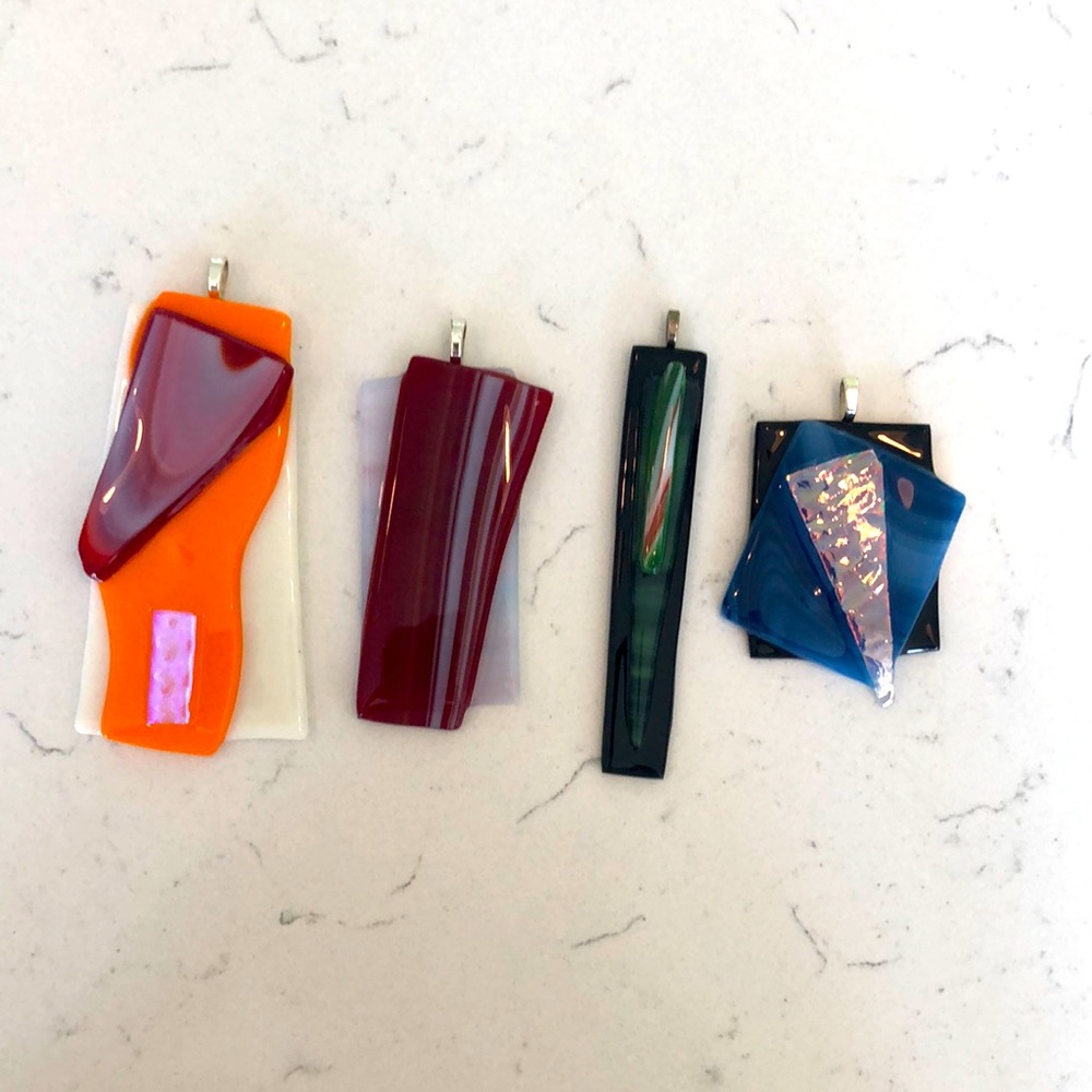 Fused glass pendants